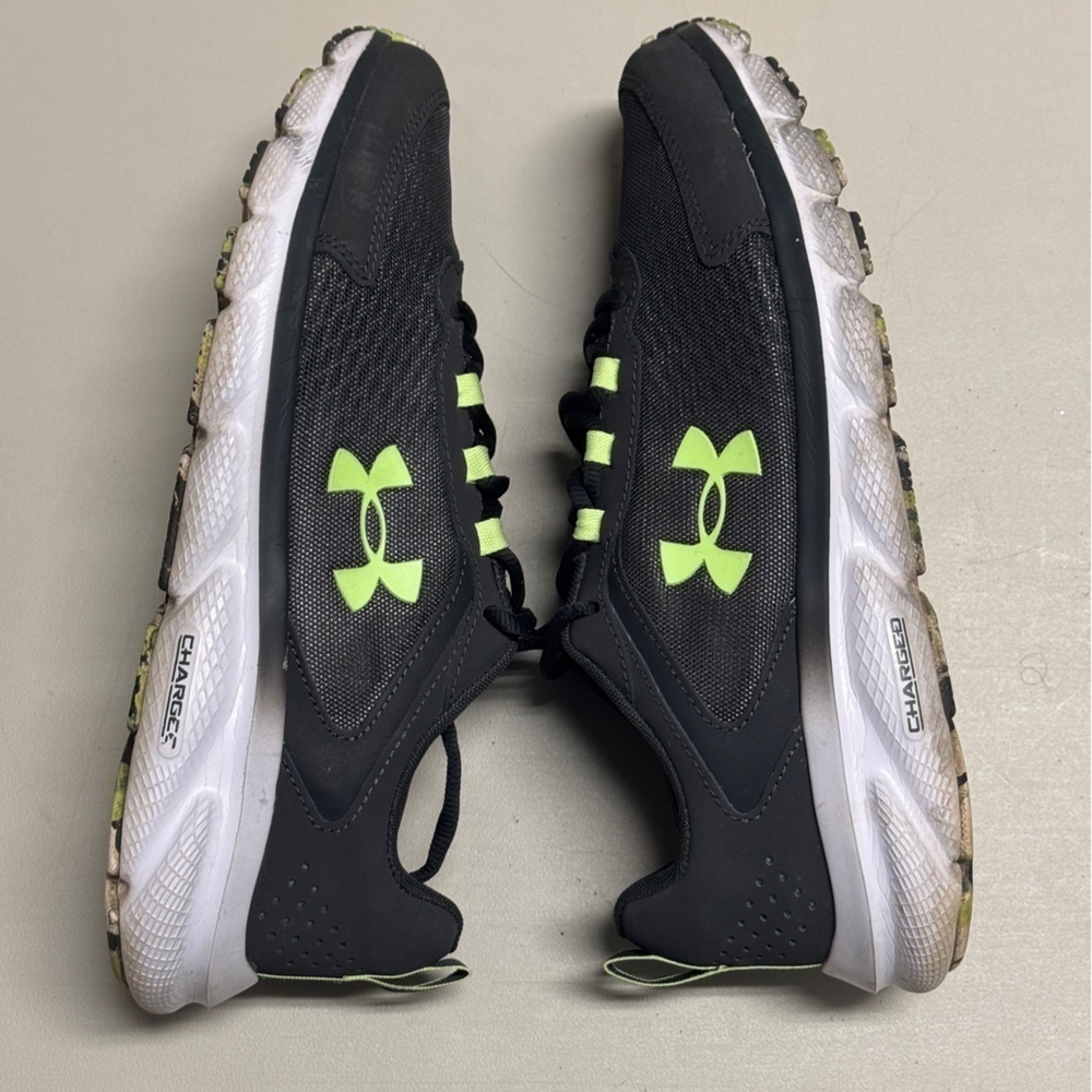 Under Armour Black and Neon Green Athletic Shoes - Picture 5 of 14